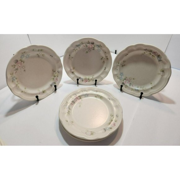 Vtg Pfaltzgraff Tea Rose Salad/Desert Plates Stoneware USA 7 3/8" Set of 5 - Picture 2 of 7